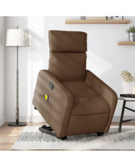 Fauteuil inclinable de massage électrique Marron Tissu | Mobilier & Déco