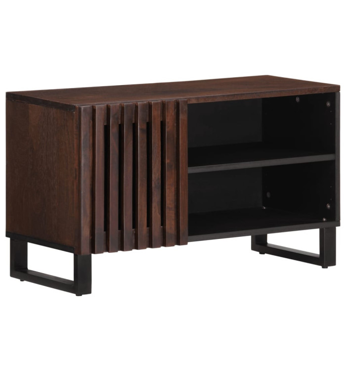 Meuble TV marron 80x34x46 cm bois massif de manguier | Mobilier & Déco