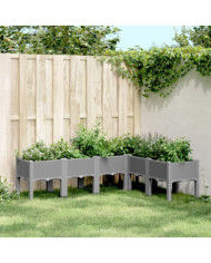 Jardinière avec pieds gris clair 160x120x42 cm PP | Mobilier & Déco