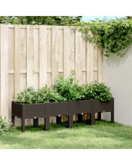 Jardinière avec pieds marron 160x40x42 cm PP | Mobilier & Déco