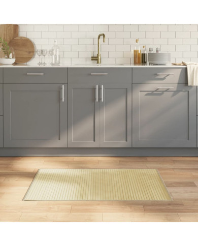 Tapis rectangulaire naturel clair 60x100 cm bambou | Mobilier & Déco
