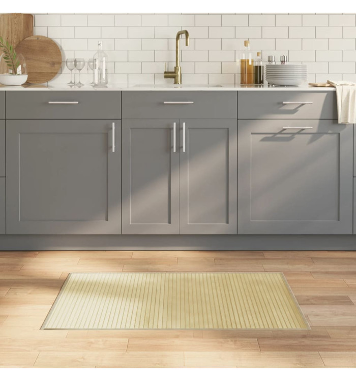 Tapis rectangulaire naturel clair 60x100 cm bambou | Mobilier & Déco