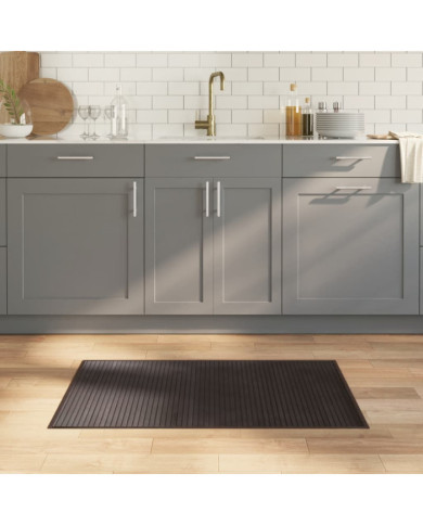 Tapis rectangulaire marron foncé 60x100 cm bambou | Mobilier & Déco