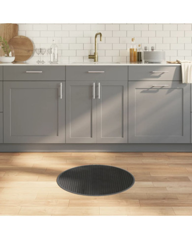Tapis rond gris 60 cm bambou | Mobilier & Déco