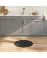 Tapis rond gris 60 cm bambou | Mobilier & Déco