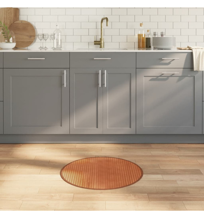 Tapis rond marron 60 cm bambou | Mobilier & Déco