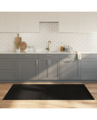 Tapis rectangulaire noir 100x200 cm bambou | Mobilier & Déco
