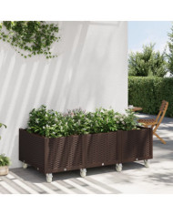Jardinière à roulettes marron 150x80x54 cm PP | Mobilier & Déco