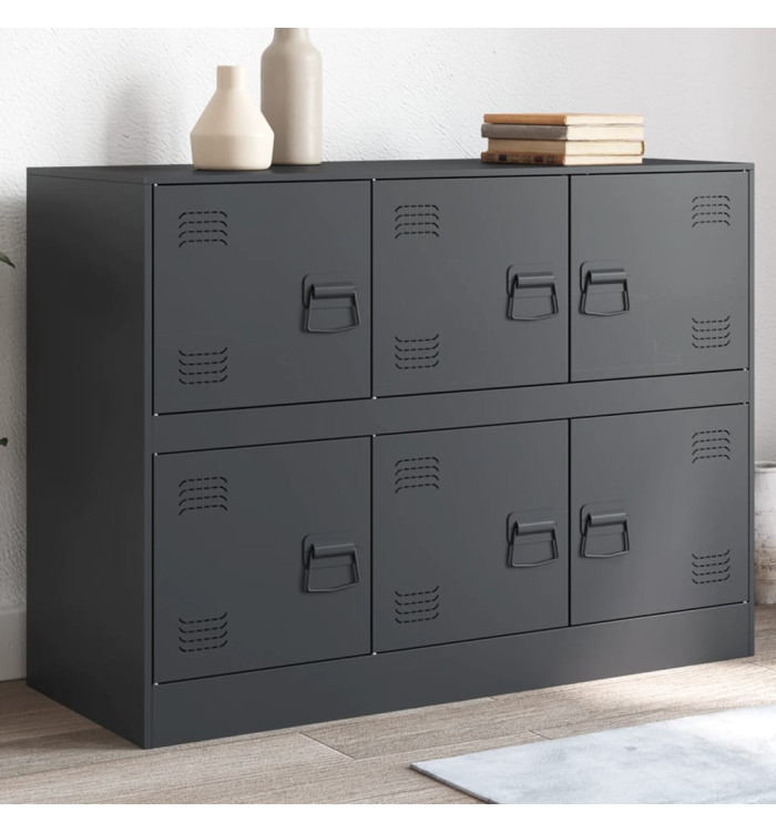 Buffet anthracite 99x39x73 cm acier | Mobilier & Déco