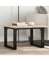 Table basse cadre en O 70x70x40,5cm bois de pin massif et acier | Mobilier & Déco