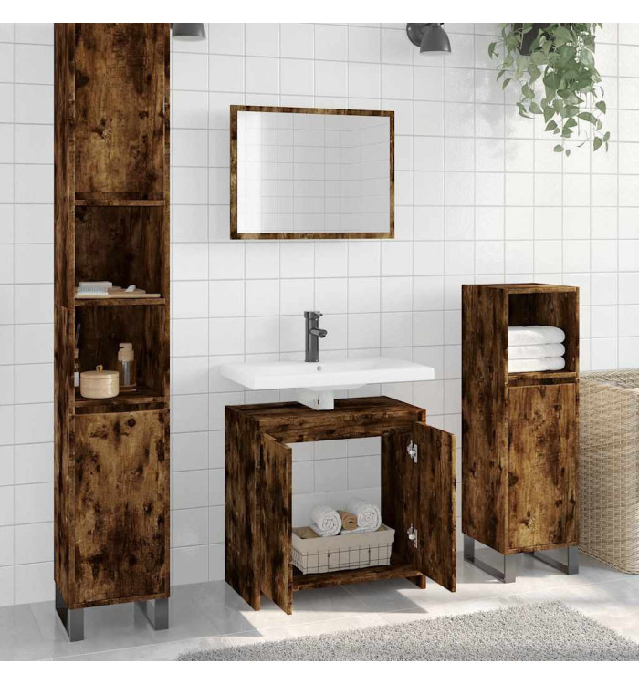Ensemble de meubles de salle de bain 2 pcs Chêne fumé | Mobilier & Déco