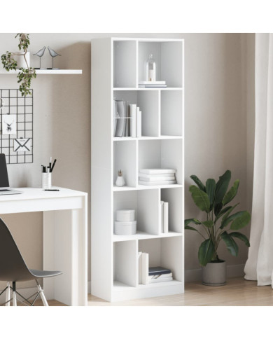 Bibliothèque blanc 57x28,5x174 cm bois d'ingénierie | Mobilier & Déco