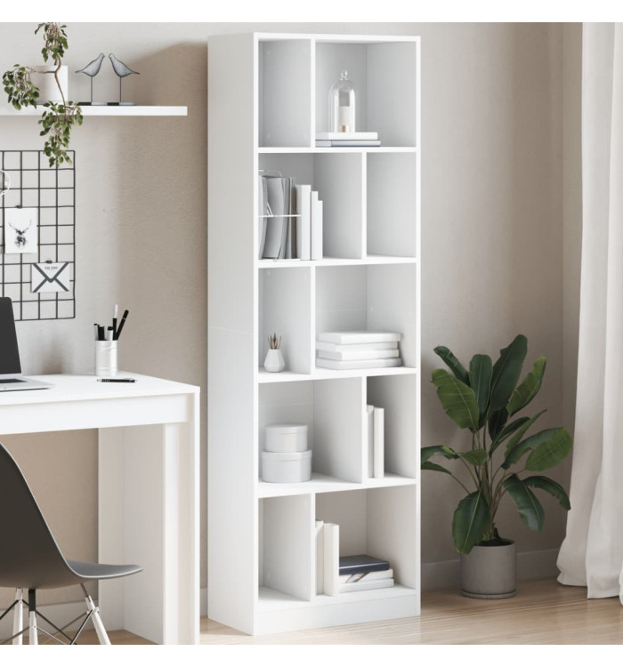 Bibliothèque blanc 57x28,5x174 cm bois d'ingénierie | Mobilier & Déco