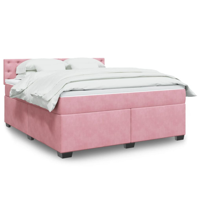 Sommier à lattes de lit avec matelas Rose 180x200 cm Velours | Mobilier & Déco