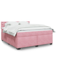 Sommier à lattes de lit avec matelas Rose 180x200 cm Velours | Mobilier & Déco