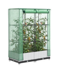 Jardinière surélevée avec housse aspect rotin 80x40x123 cm | Mobilier & Déco
