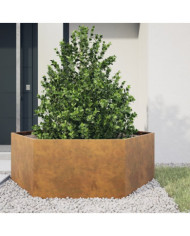 Jardinière hexagone 138x120x45 cm acier patinable | Mobilier & Déco