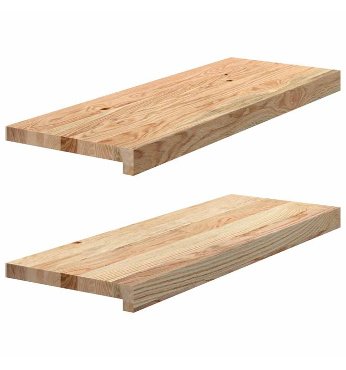 Appuis de fenêtre 2 pcs non traité 70x25x2 cm bois chêne massif | Mobilier & Déco