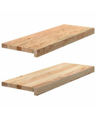 Appuis de fenêtre 2 pcs non traité 70x25x2 cm bois chêne massif | Mobilier & Déco
