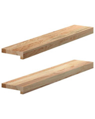 Appuis de fenêtre 2 pcs non traité 80x15x2 cm bois chêne massif | Mobilier & Déco