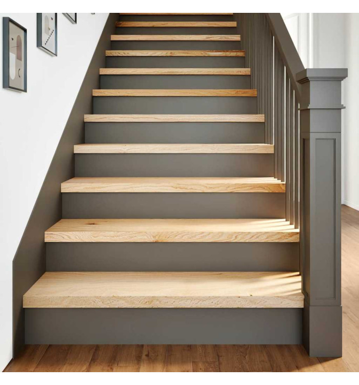 Marches d'escalier 12 pcs non traité bois de chêne massif | Mobilier & Déco