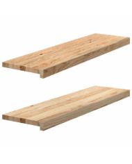 Appuis de fenêtre 2 pcs non traité 90x25x2 cm bois chêne massif | Mobilier & Déco
