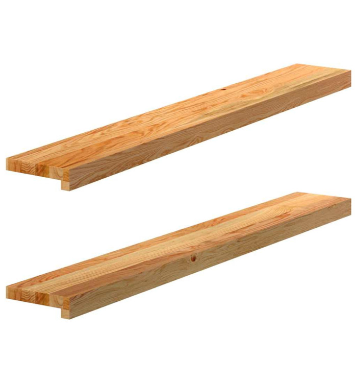 Appuis de fenêtre 2 pcs marron clair bois de chêne massif | Mobilier & Déco