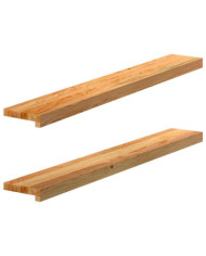 Appuis de fenêtre 2 pcs marron clair bois de chêne massif | Mobilier & Déco