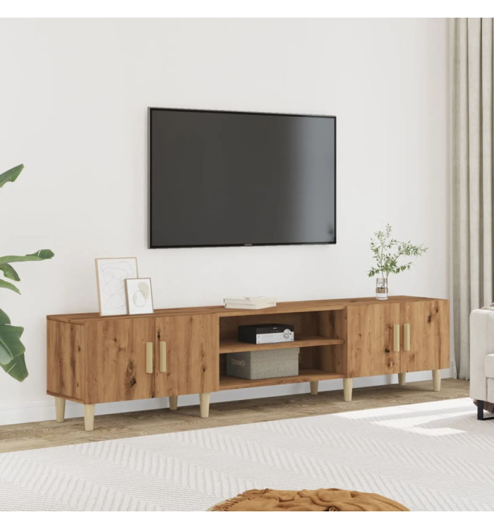 Meuble TV chêne artisanal 180x31,5x40 cm bois d'ingénierie | Mobilier & Déco