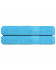 Serviettes 2 pcs turquoise 100x200 cm 360 g/m² 100% coton | Mobilier & Déco
