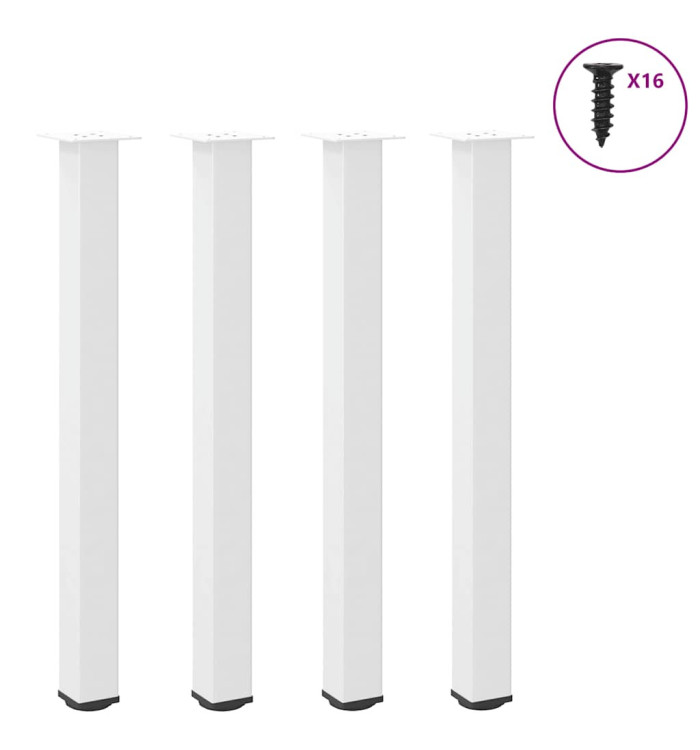 Pieds de table de bar 4 pièces Blanc 100-102 cm Acier | Mobilier & Déco