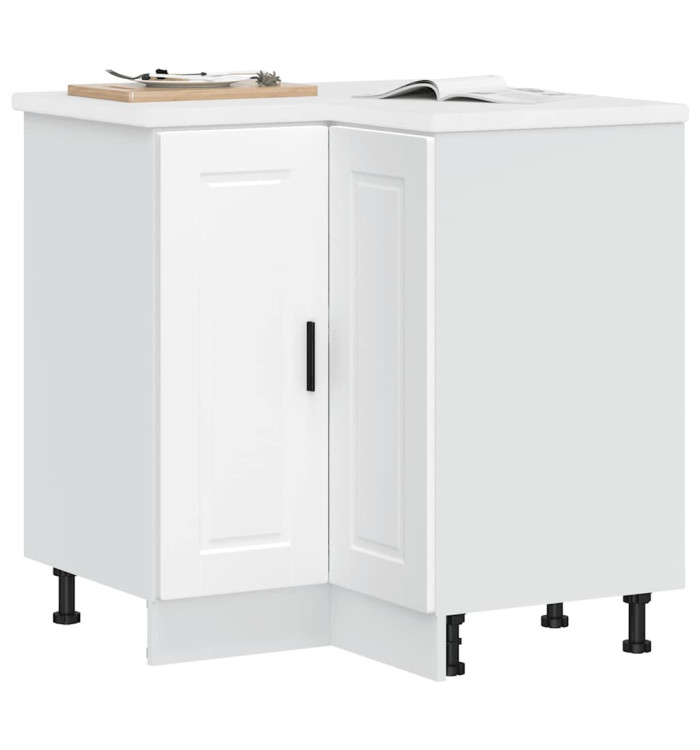 Armoire d'angle de cuisine Porto blanc bois d'ingénierie | Mobilier & Déco