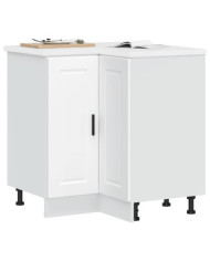 Armoire d'angle de cuisine Porto blanc bois d'ingénierie | Mobilier & Déco