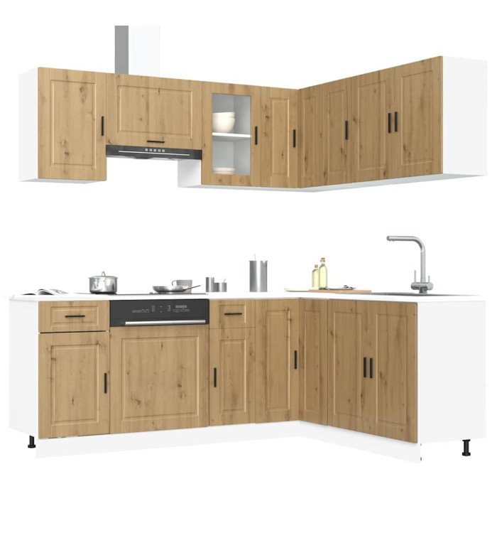 Ensemble d'armoires de cuisine 11 pcs Porto bois d'ingénierie | Mobilier & Déco