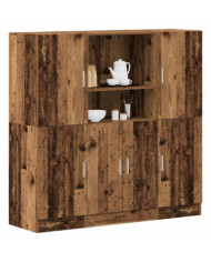 Ensemble d'armoires de cuisine 3 pcs vieux bois | Mobilier & Déco