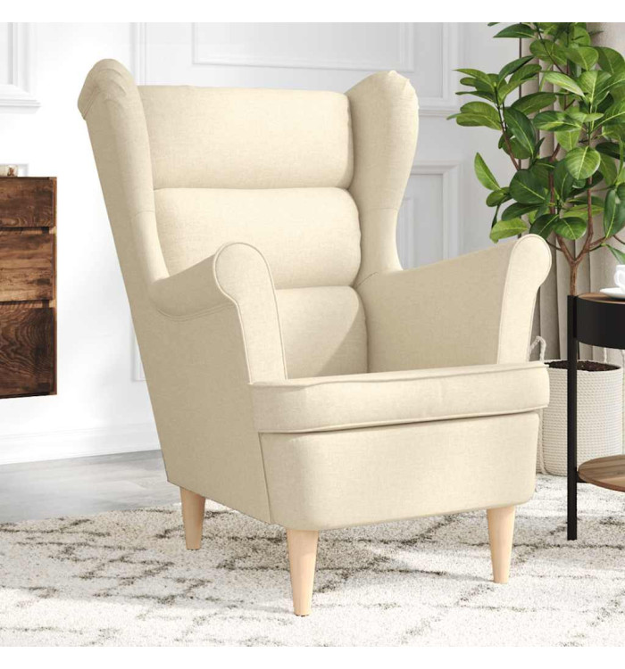 Fauteuil crème 74x84x100 cm tissu | Mobilier & Déco
