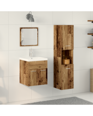 Ensemble de meubles de salle de bain 4 pièces - Bois ancien en bois d'ingénierie | Mobilier & Déco