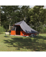Tente Familiale Tipi Gris et Orange Pour 10 Personnes Étanche | Mobilier & Déco