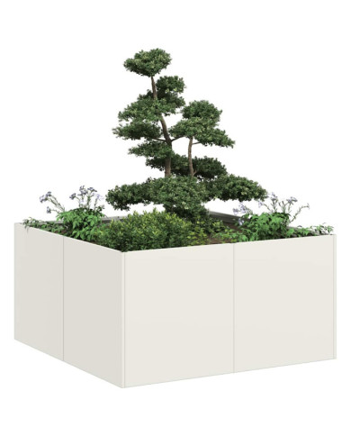 Jardinière blanc 80x80x40 cm acier laminé à froid | Mobilier & Déco