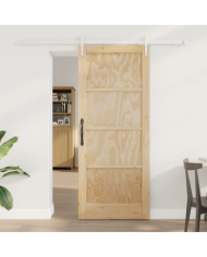 Porte Coulissante avec Kit de Matériel 83x202 cm en Bois Massif Pin, Porte Intérieure "ORKDAL" 83x202x4 cm en Bois Massif Pin |
