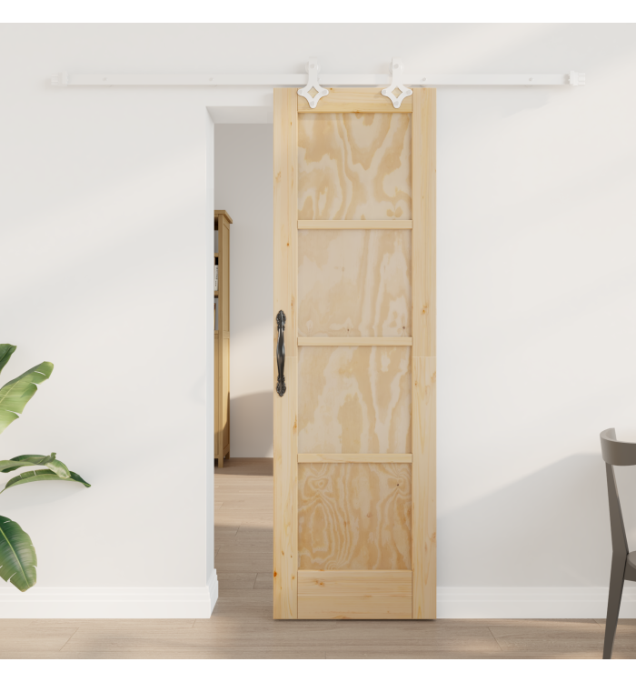 Porte coulissante avec matériel 61x198.5 cm en bois massif de pin, Porte intérieure "ORKDAL" 61x198.5 cm en bois massif de pin