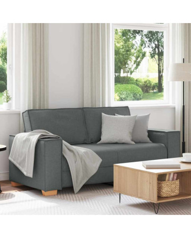 Canapé 2 places Gris foncé 140 cm Tissu | Mobilier & Déco
