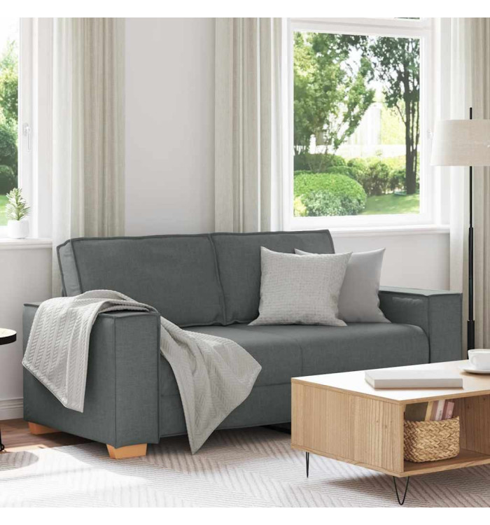 Canapé 2 places Gris foncé 140 cm Tissu | Mobilier & Déco