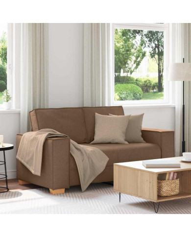 Canapé 2 places Marron 120 cm Tissu | Mobilier & Déco