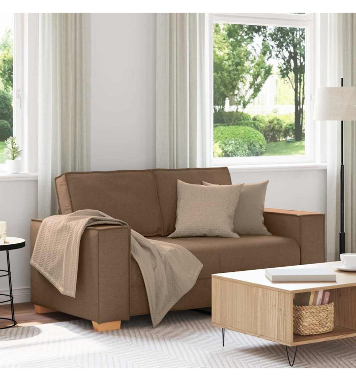 Canapé 2 places Marron 120 cm Tissu | Mobilier & Déco