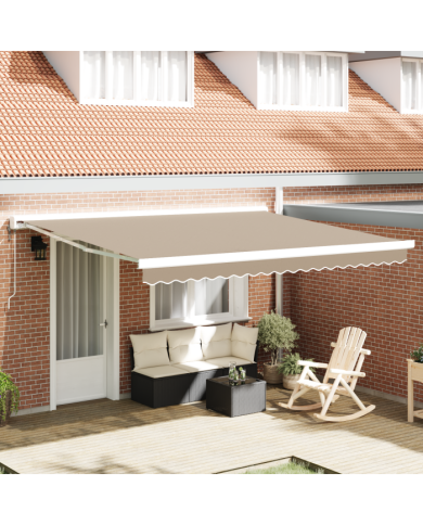 Tissu de Remplacement pour Auvent pour Cadre de 4x3 m Beige | Mobilier & Déco