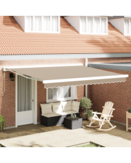 Tissu de Remplacement pour Auvent pour Cadre de 4x3 m Beige | Mobilier & Déco