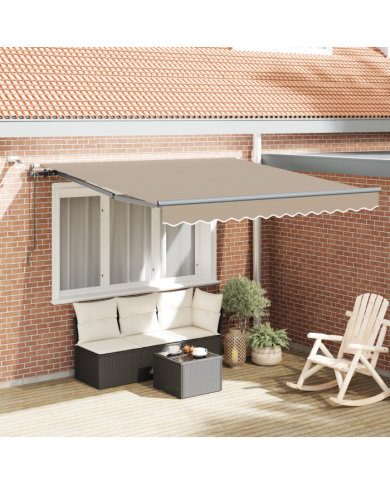 Auvent rétractable automatique avec LED Beige 300x250 cm, Tissu de remplacement pour auvent pour cadre de 3x2,5 m Beige | Mobi