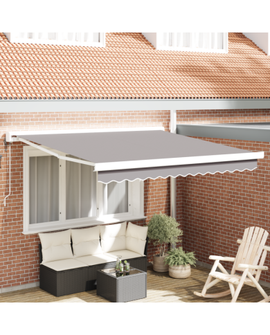 Store rétractable automatique gris clair 300x250 cm, Tissu de remplacement de store pour cadre 3x2,5 m gris clair | Mobilier &