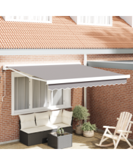 Store rétractable automatique gris clair 300x250 cm, Tissu de remplacement de store pour cadre 3x2,5 m gris clair | Mobilier &
